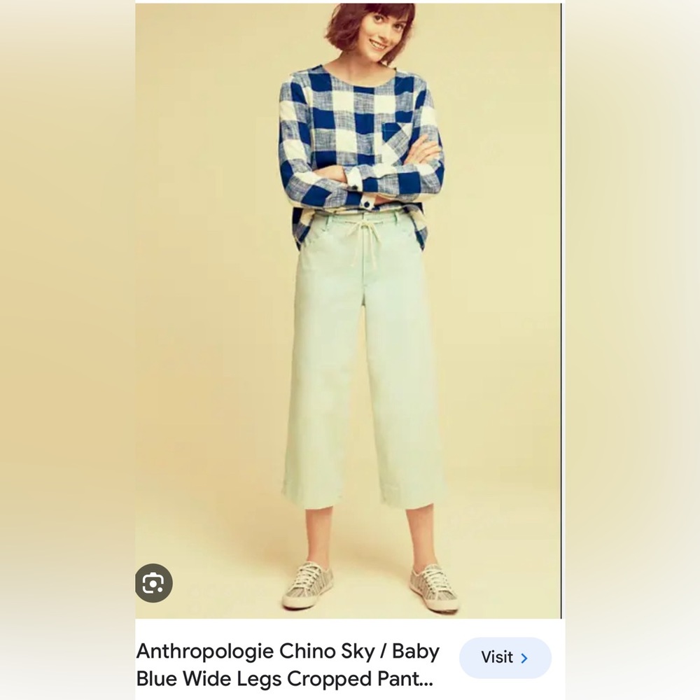 Anthropologie Chino cropped wide leg pants.  Tags still on never worn. 29.